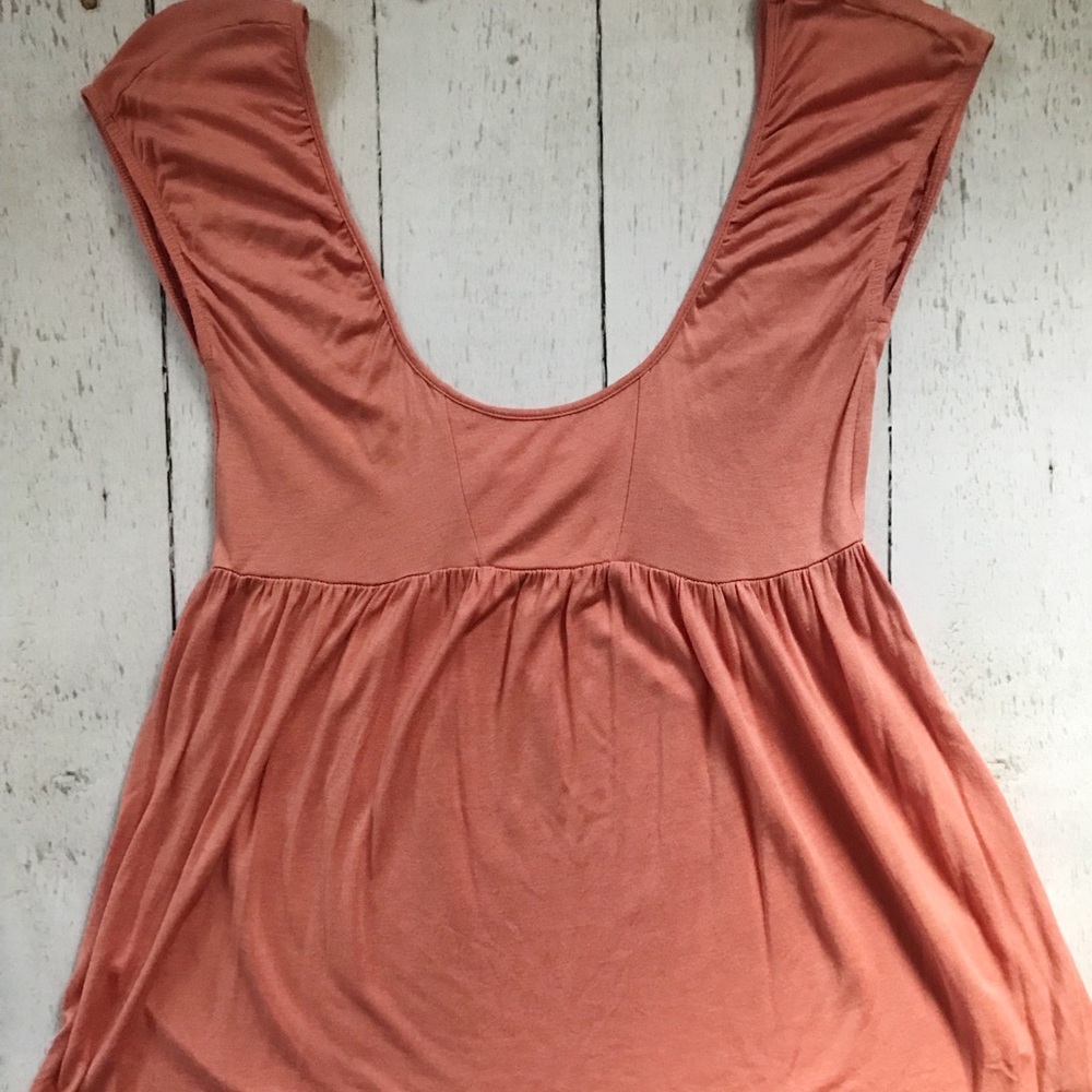 Light coral flowing blouse